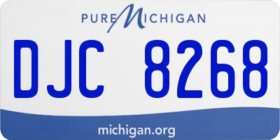 MI license plate DJC8268