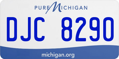 MI license plate DJC8290