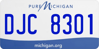 MI license plate DJC8301