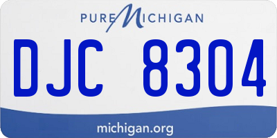 MI license plate DJC8304