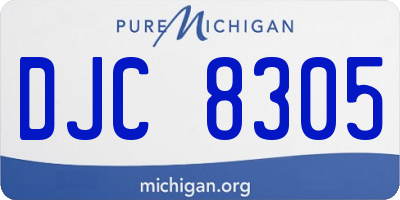MI license plate DJC8305