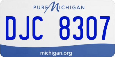 MI license plate DJC8307