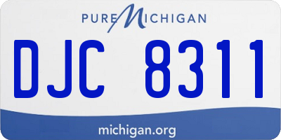 MI license plate DJC8311