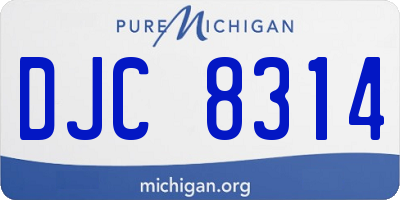 MI license plate DJC8314