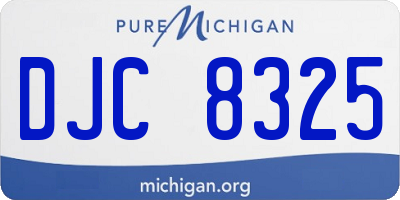 MI license plate DJC8325