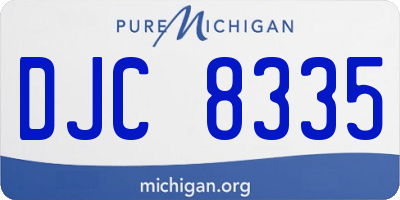 MI license plate DJC8335