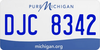 MI license plate DJC8342