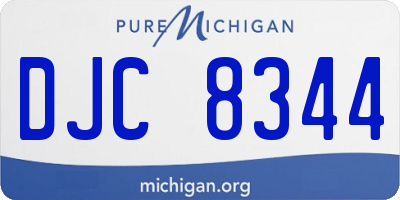 MI license plate DJC8344