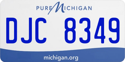 MI license plate DJC8349