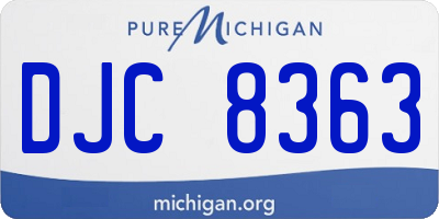 MI license plate DJC8363