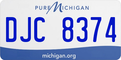 MI license plate DJC8374