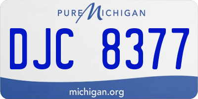 MI license plate DJC8377