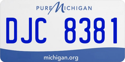 MI license plate DJC8381