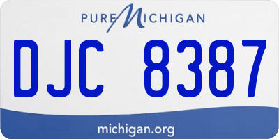 MI license plate DJC8387