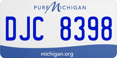 MI license plate DJC8398