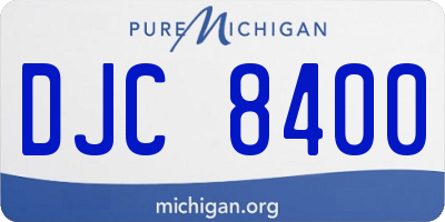 MI license plate DJC8400