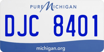 MI license plate DJC8401
