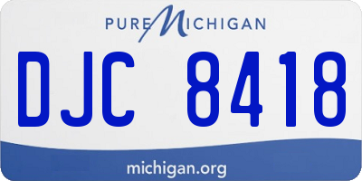 MI license plate DJC8418