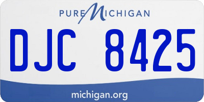 MI license plate DJC8425