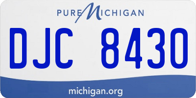 MI license plate DJC8430