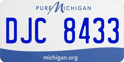 MI license plate DJC8433