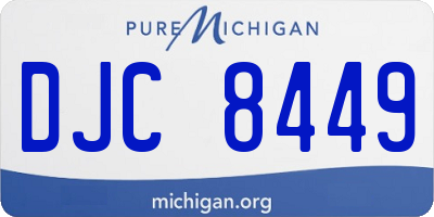 MI license plate DJC8449