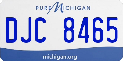 MI license plate DJC8465