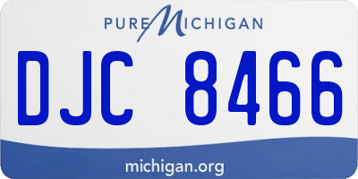 MI license plate DJC8466