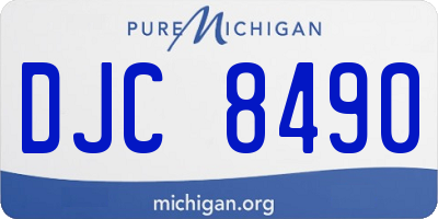 MI license plate DJC8490