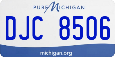 MI license plate DJC8506