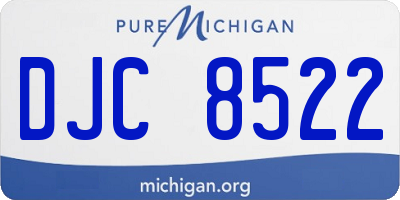 MI license plate DJC8522