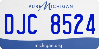 MI license plate DJC8524