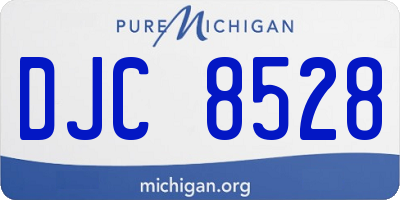 MI license plate DJC8528