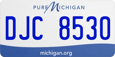 MI license plate DJC8530