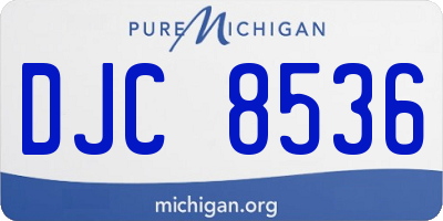 MI license plate DJC8536