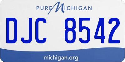 MI license plate DJC8542