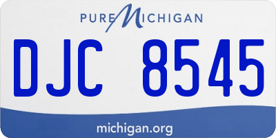MI license plate DJC8545