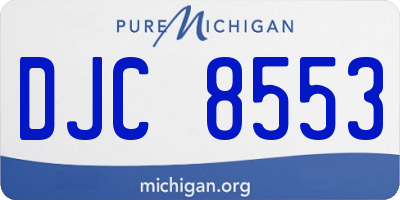 MI license plate DJC8553
