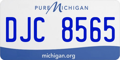 MI license plate DJC8565