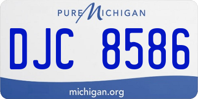 MI license plate DJC8586