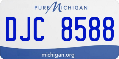 MI license plate DJC8588
