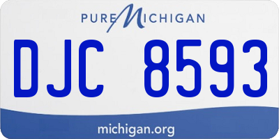 MI license plate DJC8593