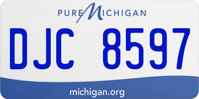 MI license plate DJC8597