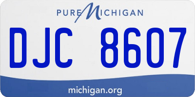 MI license plate DJC8607