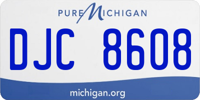 MI license plate DJC8608