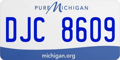MI license plate DJC8609