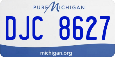 MI license plate DJC8627