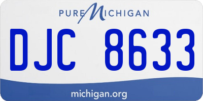 MI license plate DJC8633