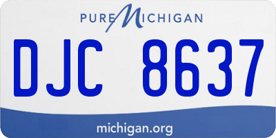 MI license plate DJC8637