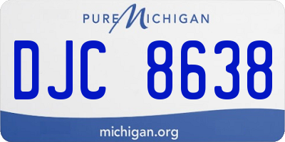 MI license plate DJC8638